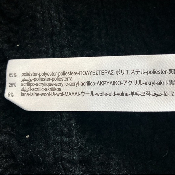 Like New Black Beaded Jeweled Zara Chunky Knit Cardigan Sweater - Picture 2 of 6